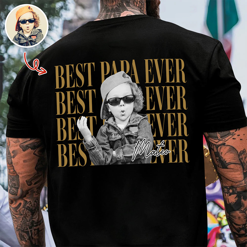 Personalized Vintage Photo T-Shirt Custom Gift for Dad/Mom HN590 - Tshirt Back GradoCreations