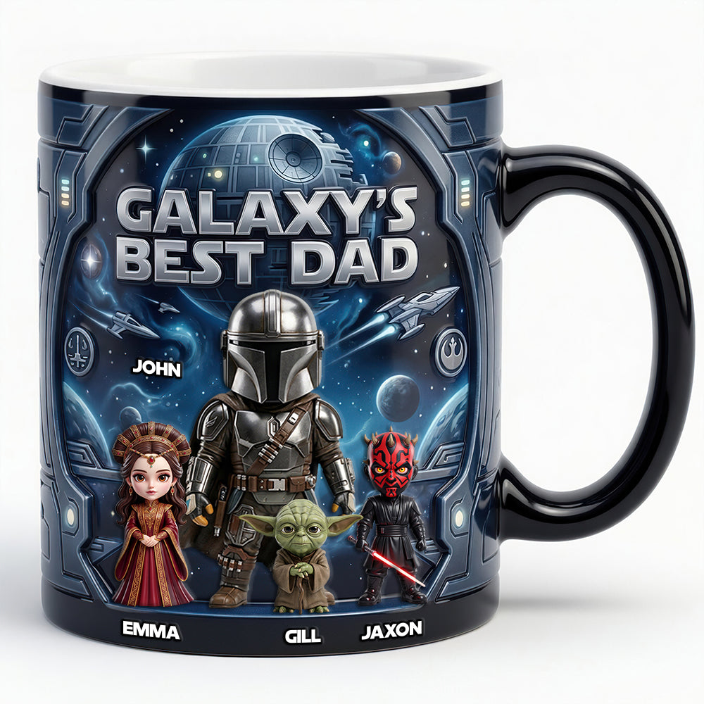 Personalized Galaxy's Best Dad Coffee Mug Custom Name Gift for Father's Day