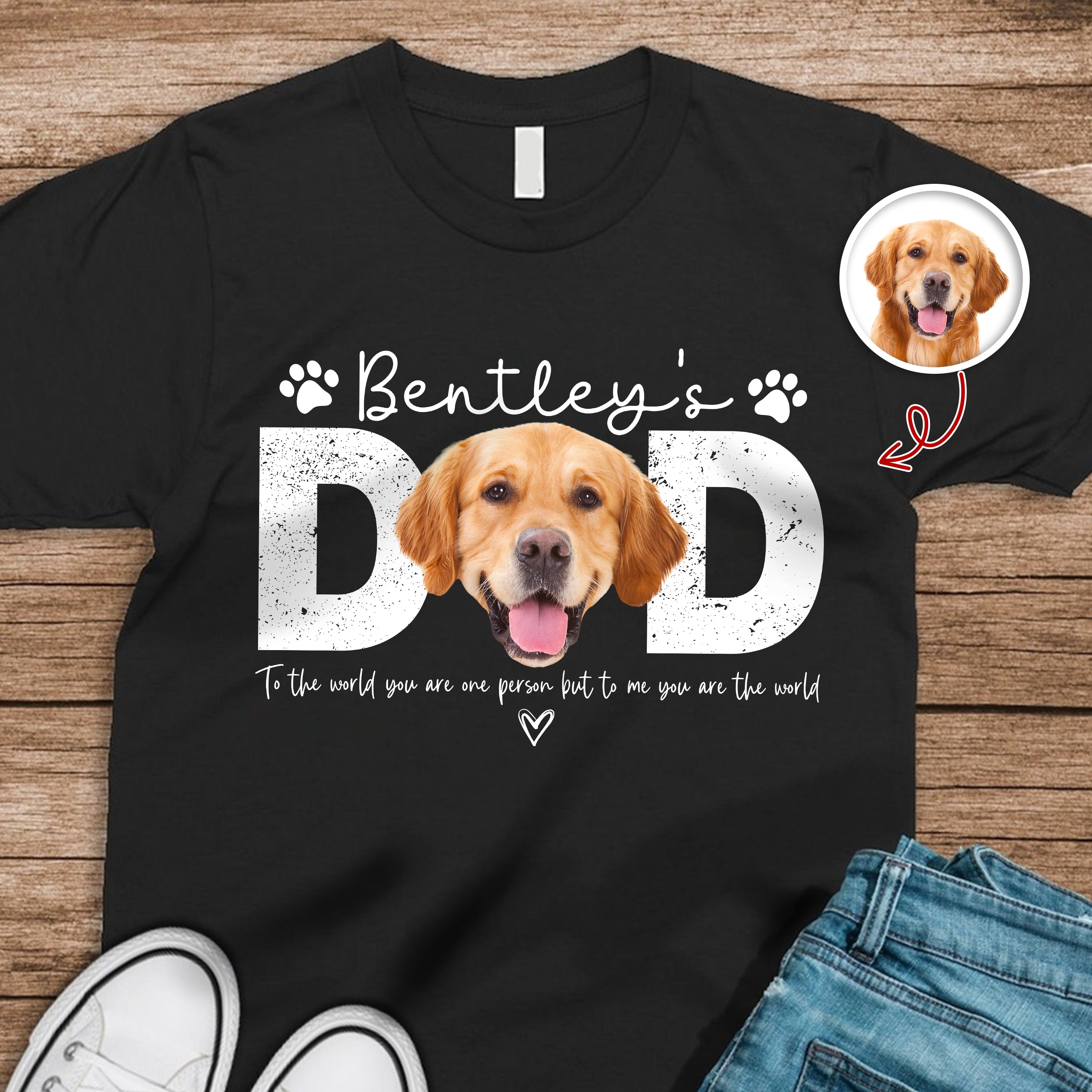 Personalized Dog Dad T-Shirt Custom Photo Gift for Father's Day HN590 - Tshirt GradoCreations