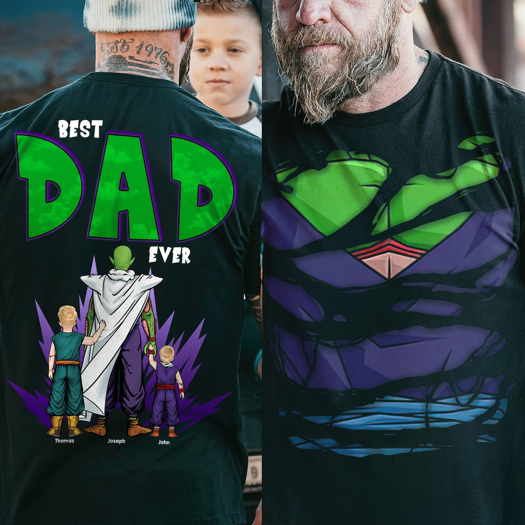 Personalized Super Saiyan Dad Shirt Custom Name Gift for Father's Day