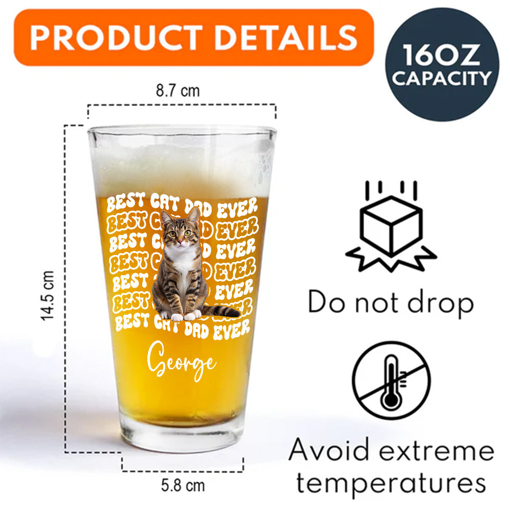 Personalized Photo Beer Glass Best Dog Dad Gift for Father's Day HN590 - Print Beer Glass Fix GradoCreations