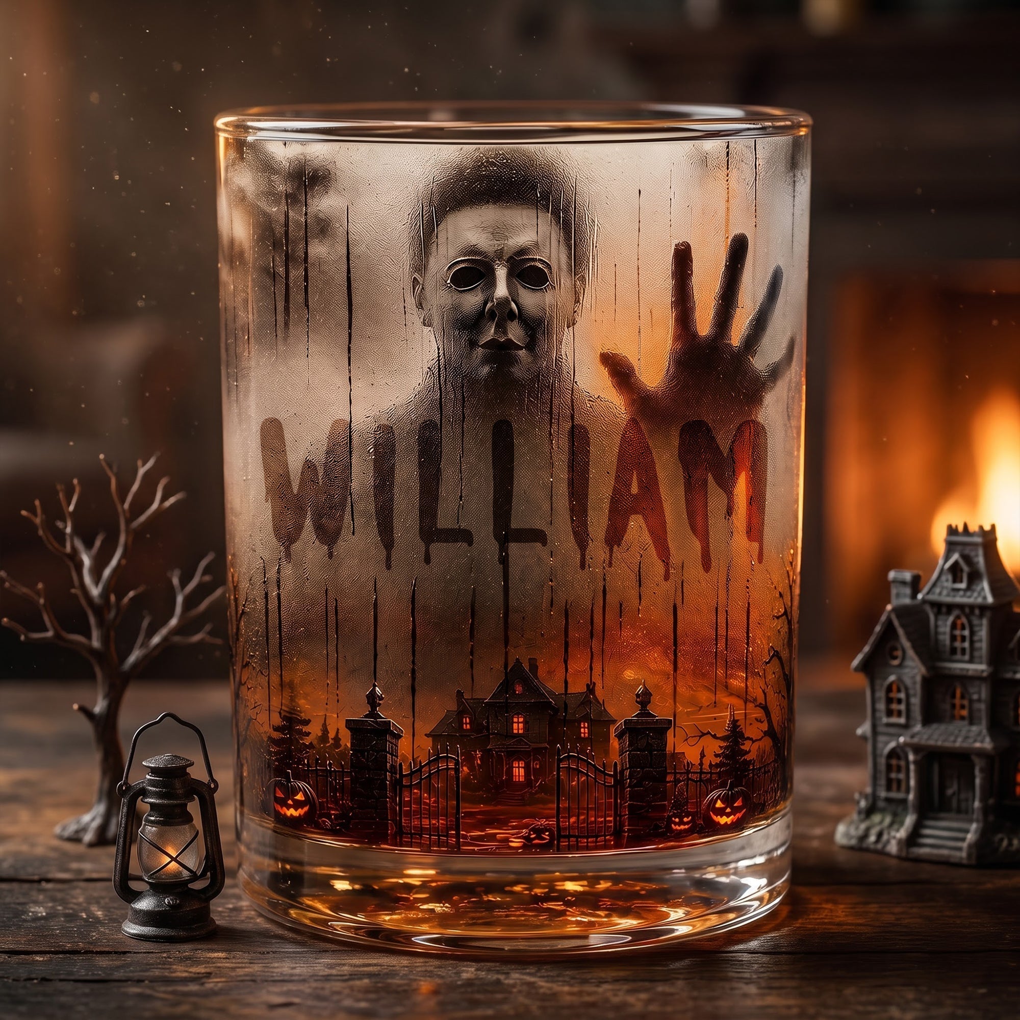 Personalized Halloween Whiskey Glass Custom Name Gift for Him/Her Whiskey Glass GradoCreations