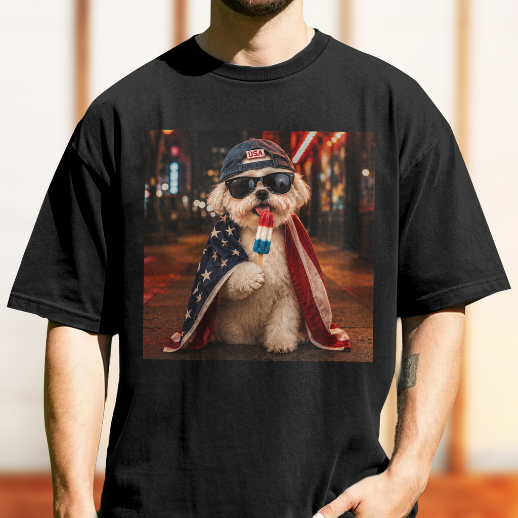 Personalized Dog Photo Comfort Shirt for Dog Lovers 4th of July Gift Comfort Shirt AI Fix GradoCreations