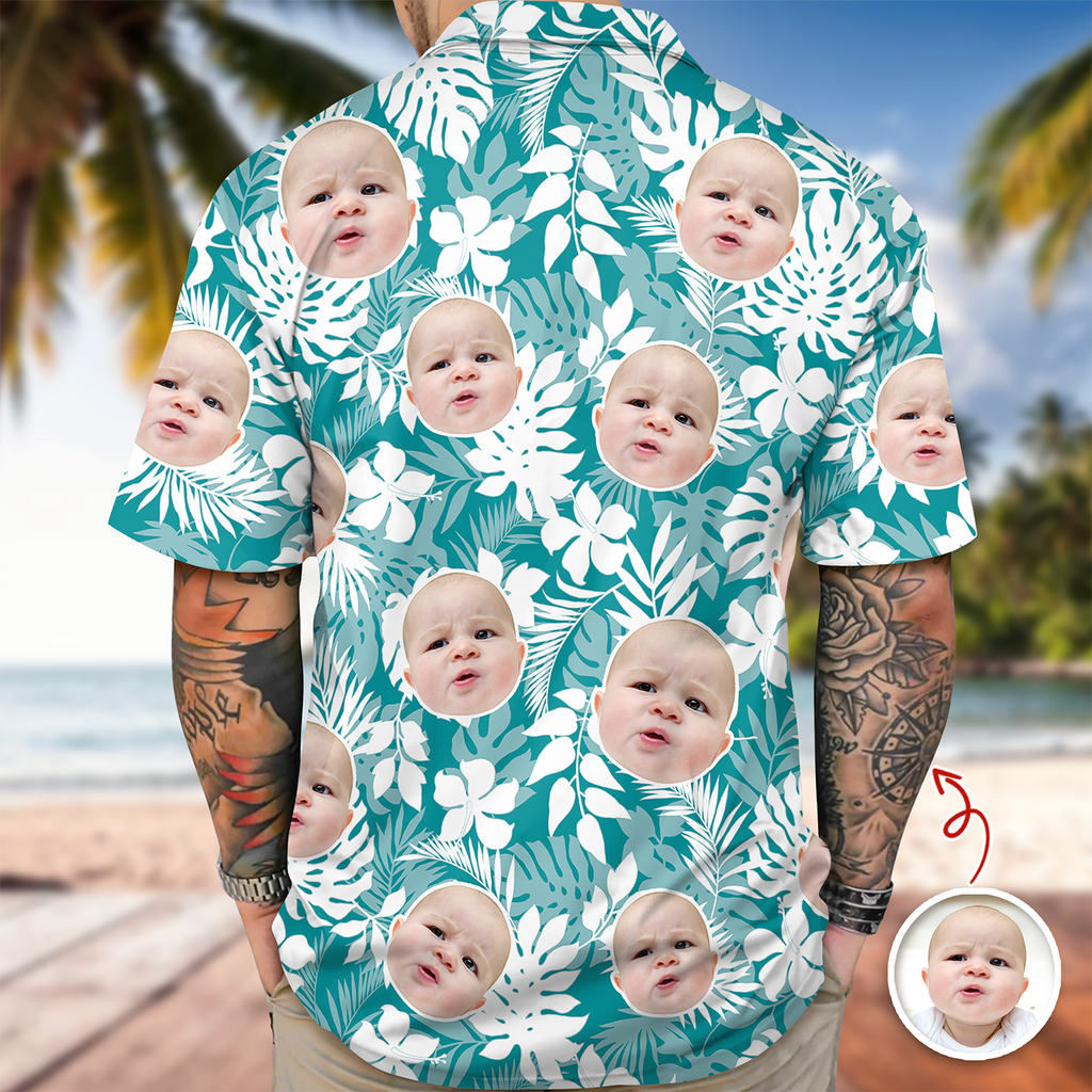Personalized Tropical Aloha Hawaii Shirt Custom Photo Gift for Dad HN590 - AOP Hawai Shirt GradoCreations