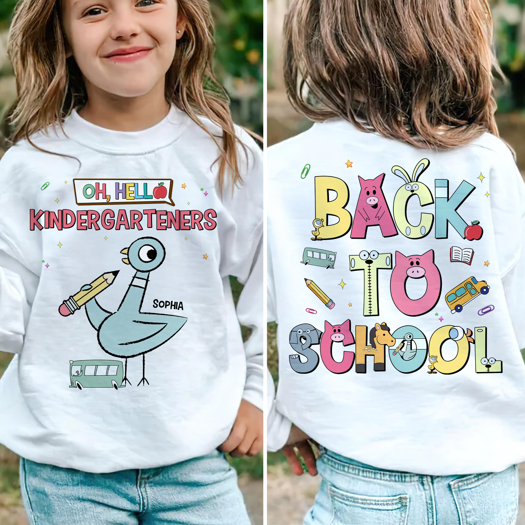 Personalized Kids Back to School Shirt with Name | Cute Gift Cotton Apparel GradoCreations