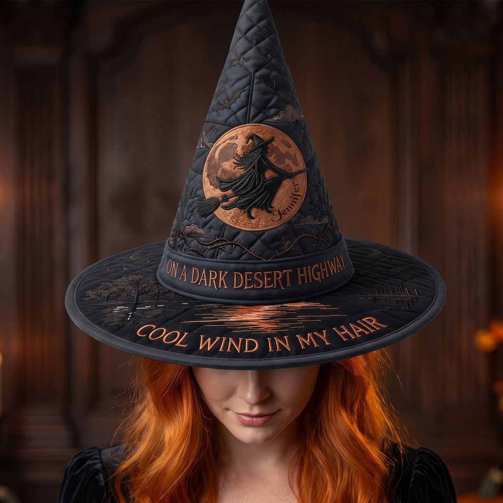 Personalized Quilted Witch Hat for Halloween Costume | Custom Gothic Style Quilt Witch Hat GradoCreations
