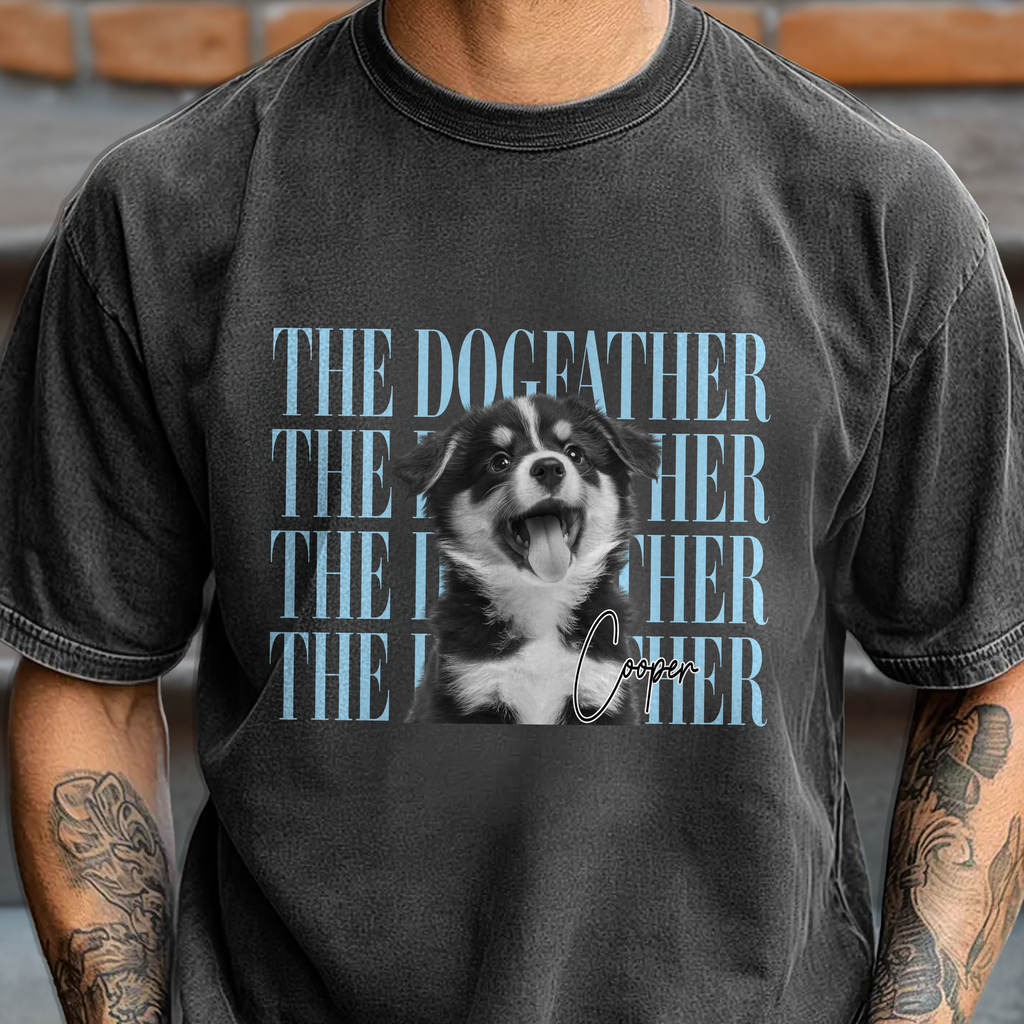 Personalized Vintage Comfort Shirt for Cat/Dog Dad with Photo Comfort Shirt GradoCreations