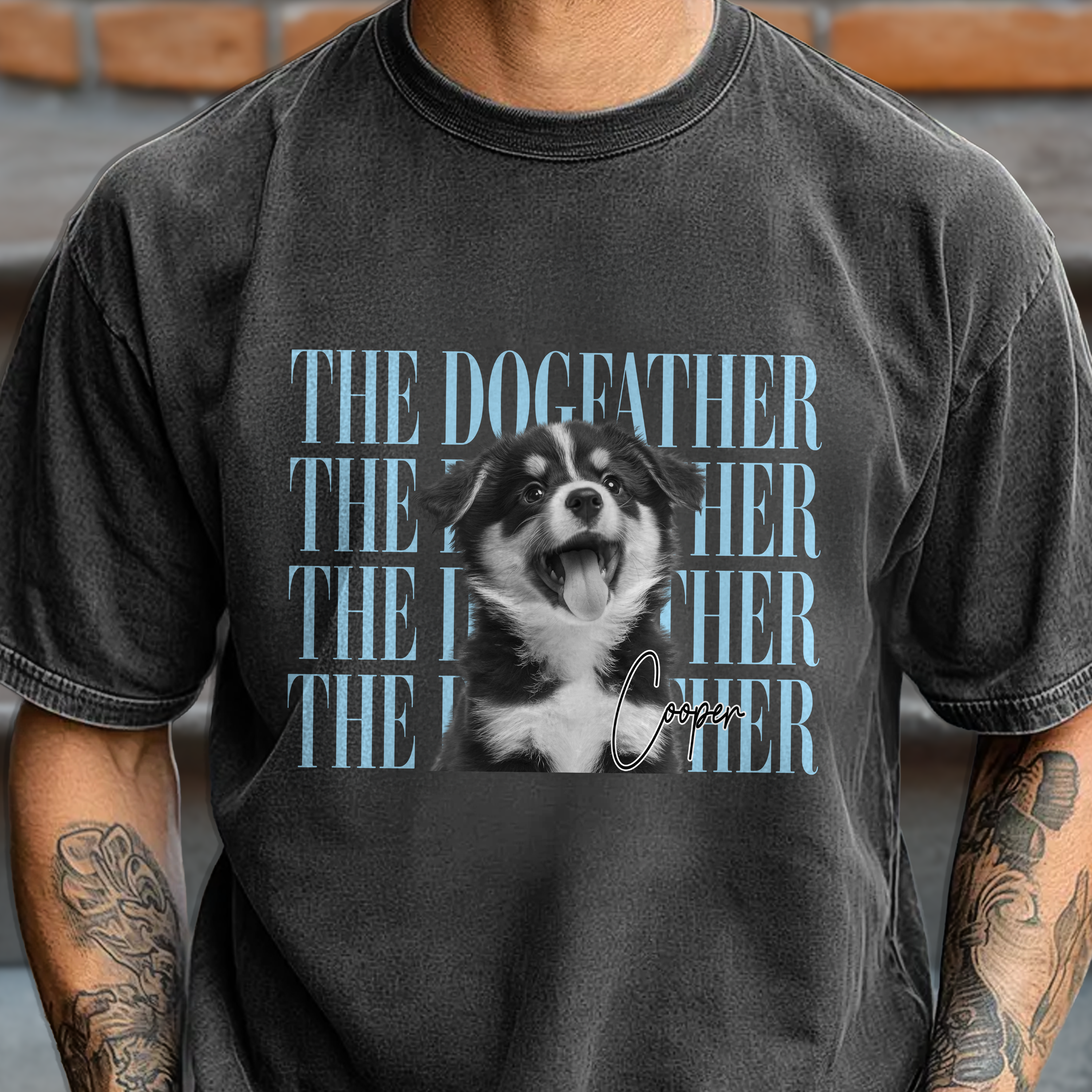 Personalized Vintage Comfort Shirt for Cat/Dog Dad with Photo Comfort Shirt GradoCreations