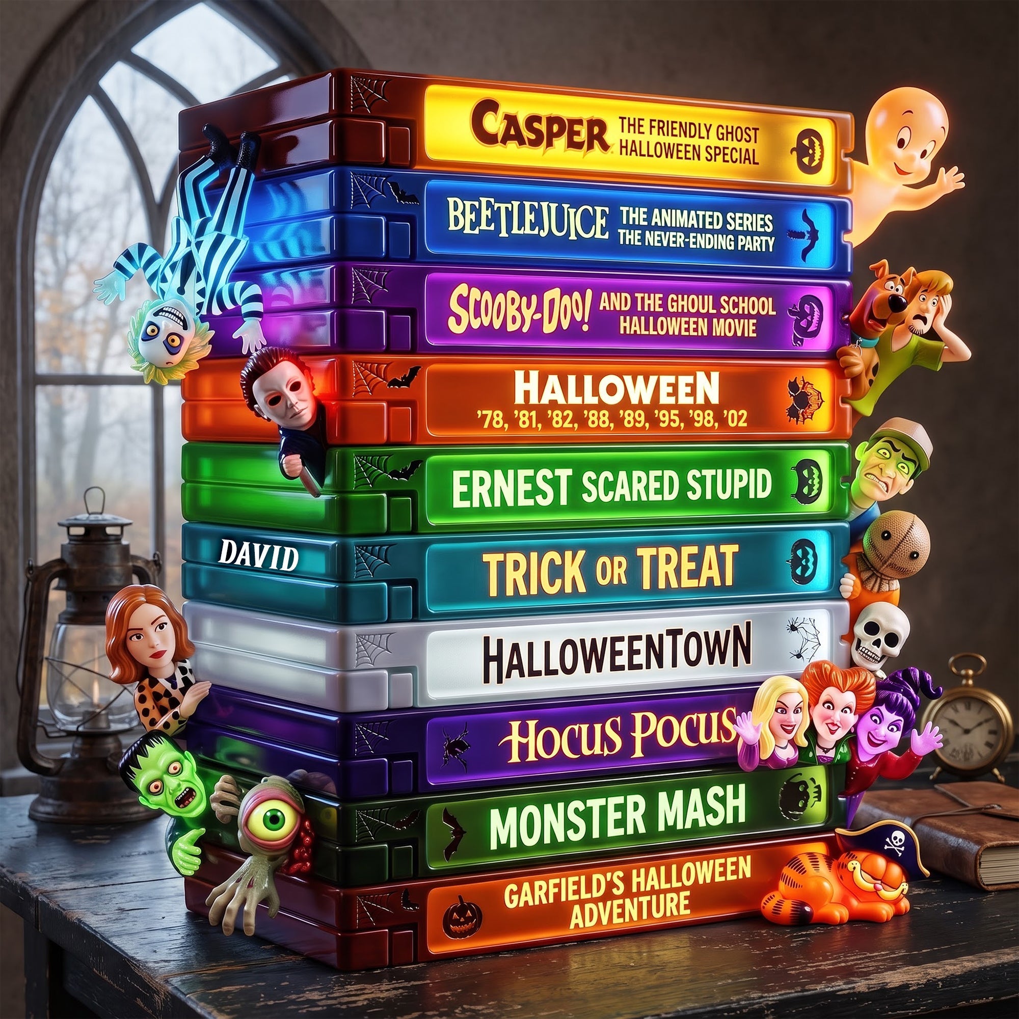 Personalized Retro Halloween Movie Acrylic Plaque Gift for Book Lovers Acrylic Plaque GradoCreations