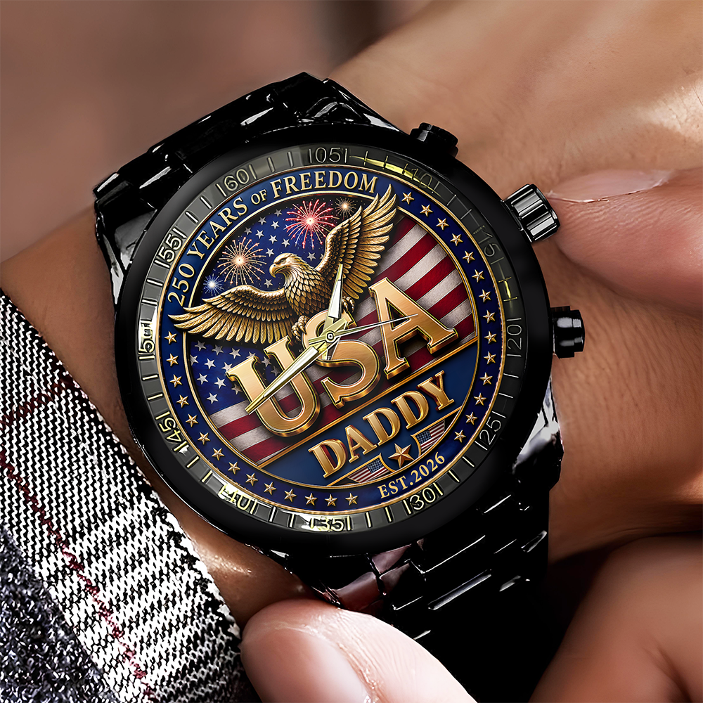 Personalized Family Photo Wrist Watch Custom Gift for Dad HN590 - Wrist Watch GradoCreations