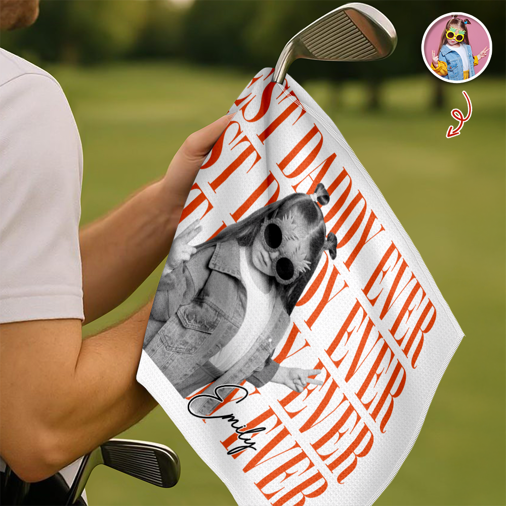Personalized Vintage Photo Golf Towel Gift for Dad's Day HN590 - Golf Towel GradoCreations