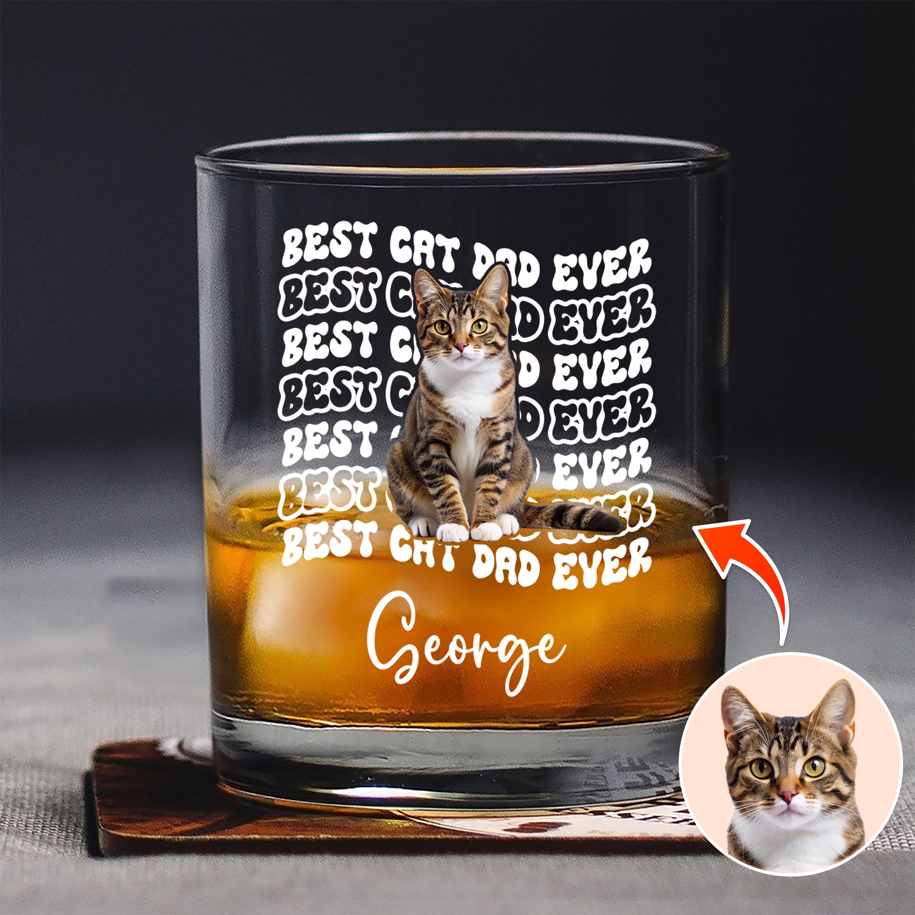 Personalized Photo Rock Glass Unique Gift for Dog Dad HN590 - Print Rock Glass Fix GradoCreations