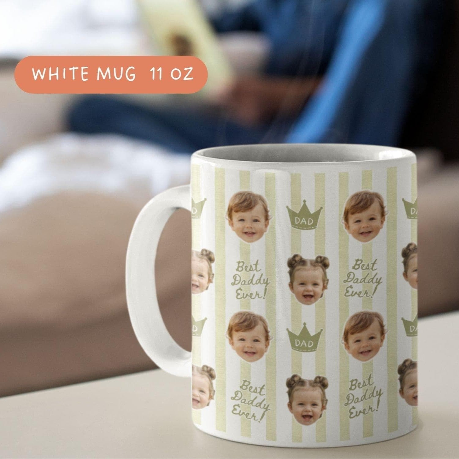 Custom Baby Face Mug Personalized Gift for Grandpa Papa HN590 - edge to edge mug fix GradoCreations