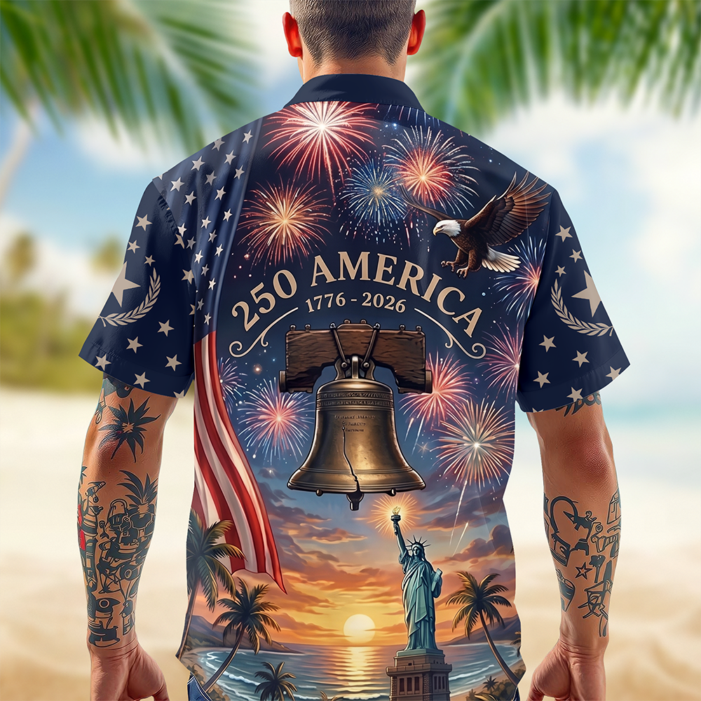 Personalized Liberty Bell Hawaiian Shirt Gift for 4th of July HN590 - AOP Hawai Shirt GradoCreations
