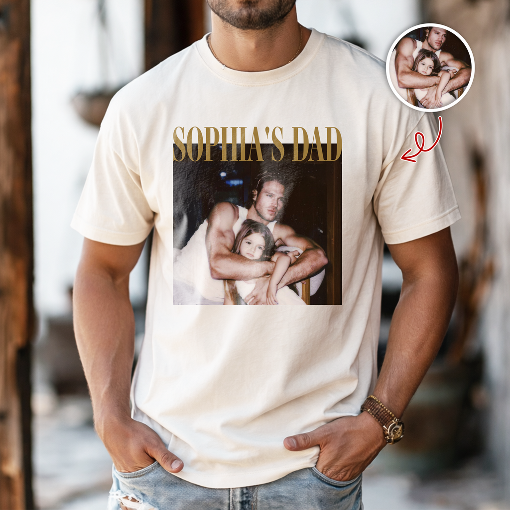 Personalized Photo Comfort Shirt Custom Gift for Dad Comfort Shirt GradoCreations