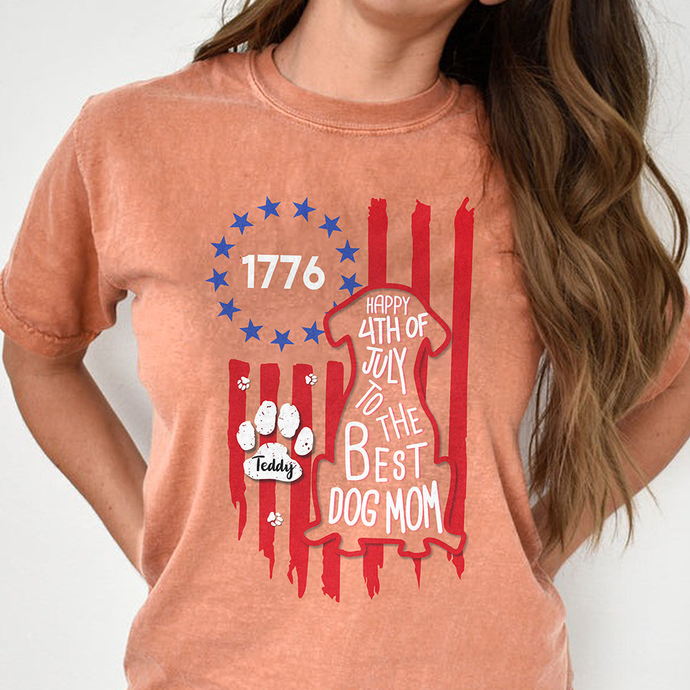 Personalized Dog Dad Comfort Shirt USA Flag Gift for Father Comfort Shirt Back GradoCreations
