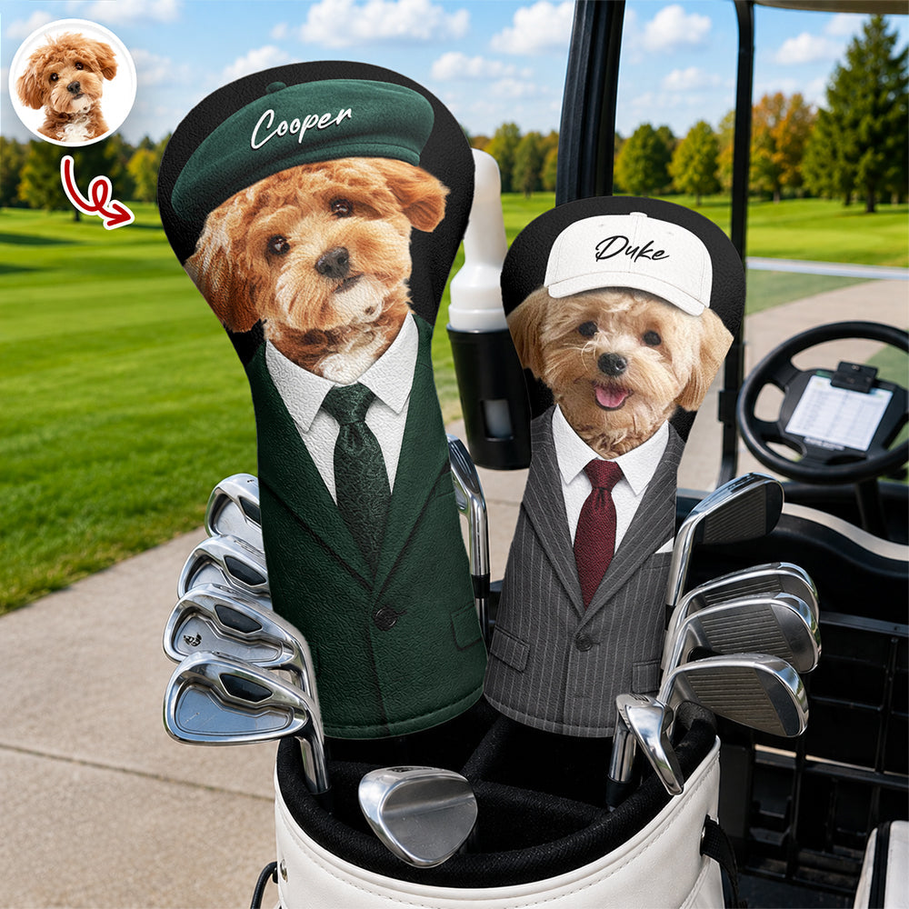 Personalized Dog Photo Golf Head Cover Custom Gift for Dog Dad HN590 - Golf Head Cover GradoCreations