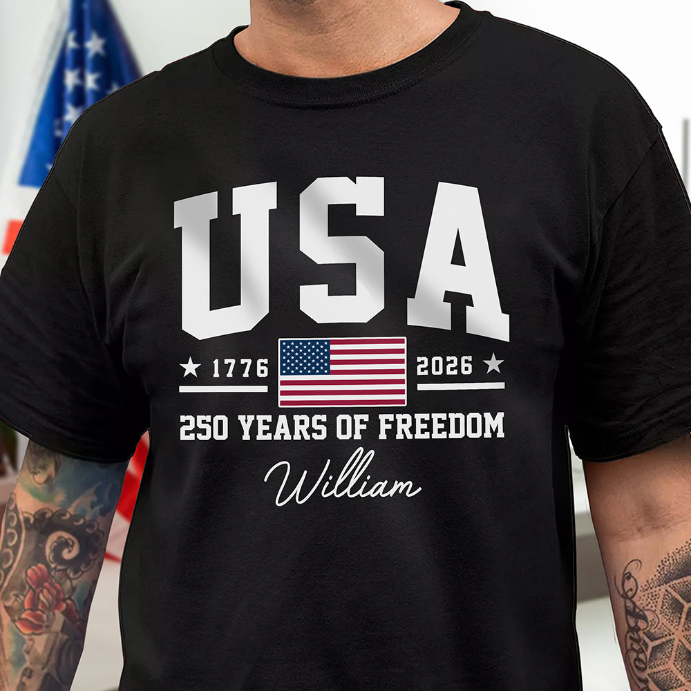 Personalized 250 Years of Freedom T-Shirt for Independence Day Gift HN590 - Tshirt GradoCreations