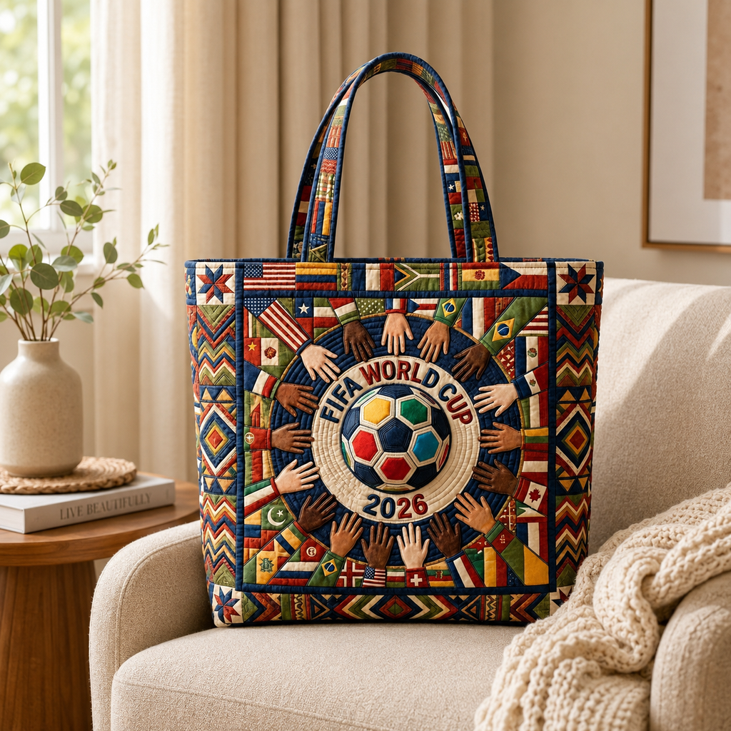 Personalized FIFA World Cup 2026 Quilted Tote Bag for Soccer Fans