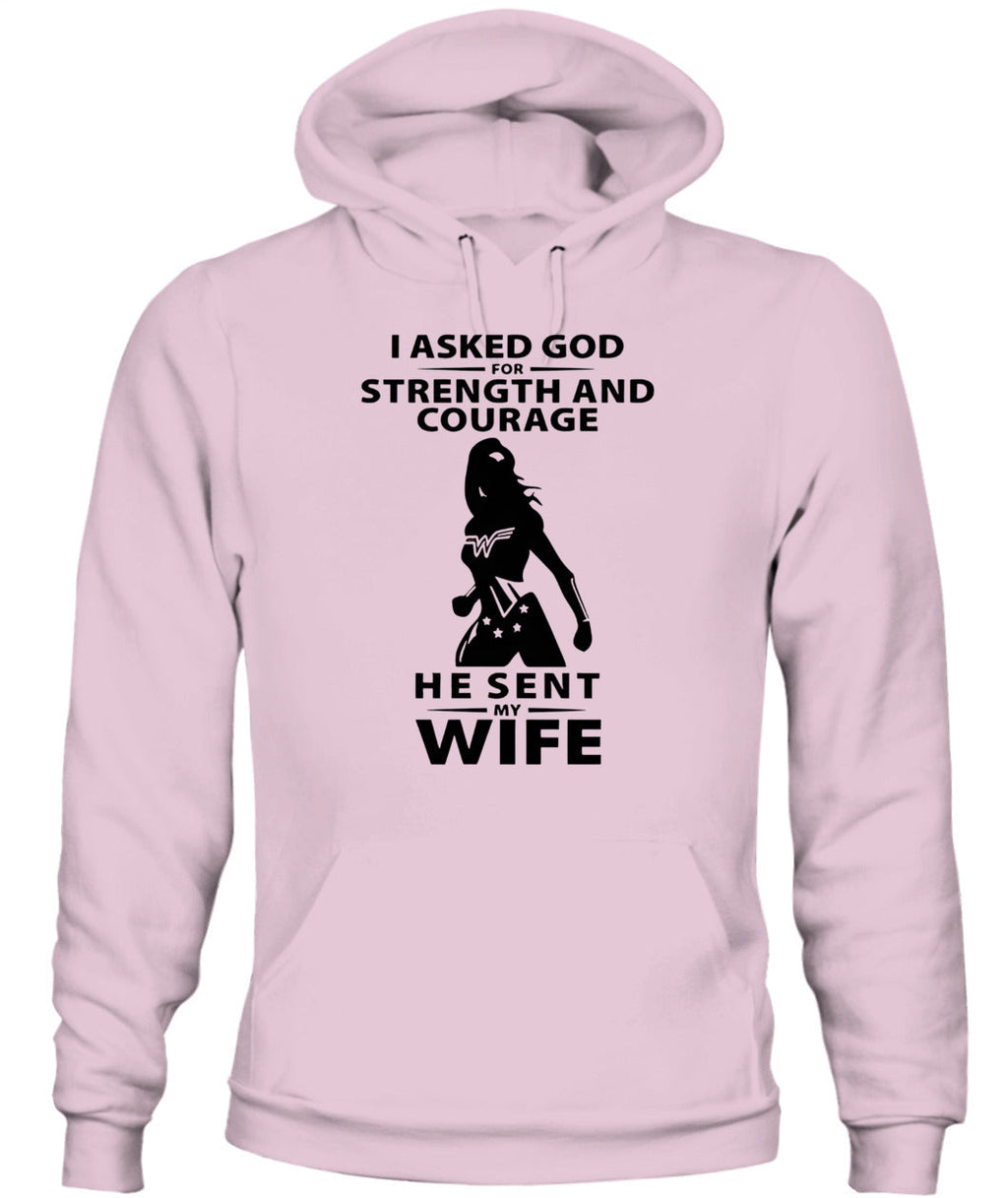 Funny Husband T-Shirt I Asked God for Strength & Courage Gift GradoCreations