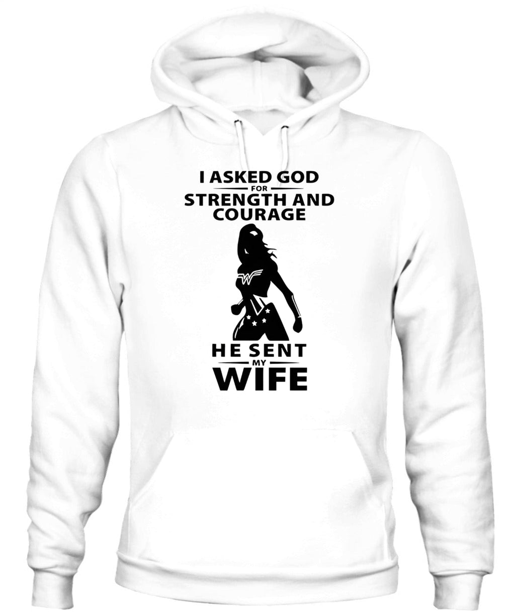 Funny Husband T-Shirt I Asked God for Strength & Courage Gift GradoCreations