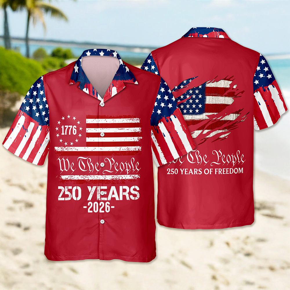 Personalized American Flag Hawaiian Shirt Custom Gift for 4th of July HN590 - AOP Hawai Shirt GradoCreations