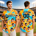 Personalized Tropical Floral Baseball Jersey Custom Photo Gift for Dad Jersey Baseball Shirt GradoCreations