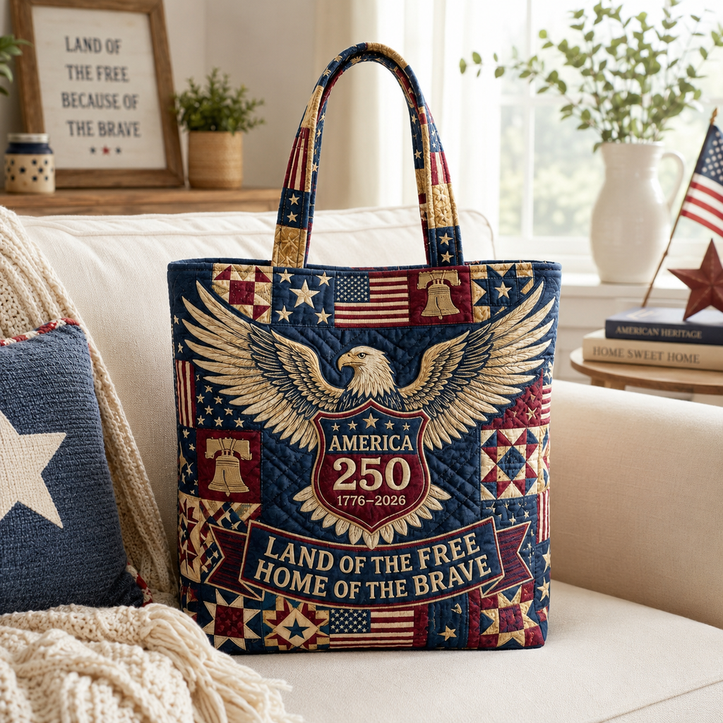 Personalized Quilted Tote Bag 250th Anniversary USA Gift for Patriots