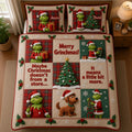 Personalized Grinchmas Quilted Bedding Set Custom Name Gift Quilted Bedding Set GradoCreations
