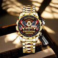 Personalized Patriotic Eagle Men's Wrist Watch Custom Name Gift for Him