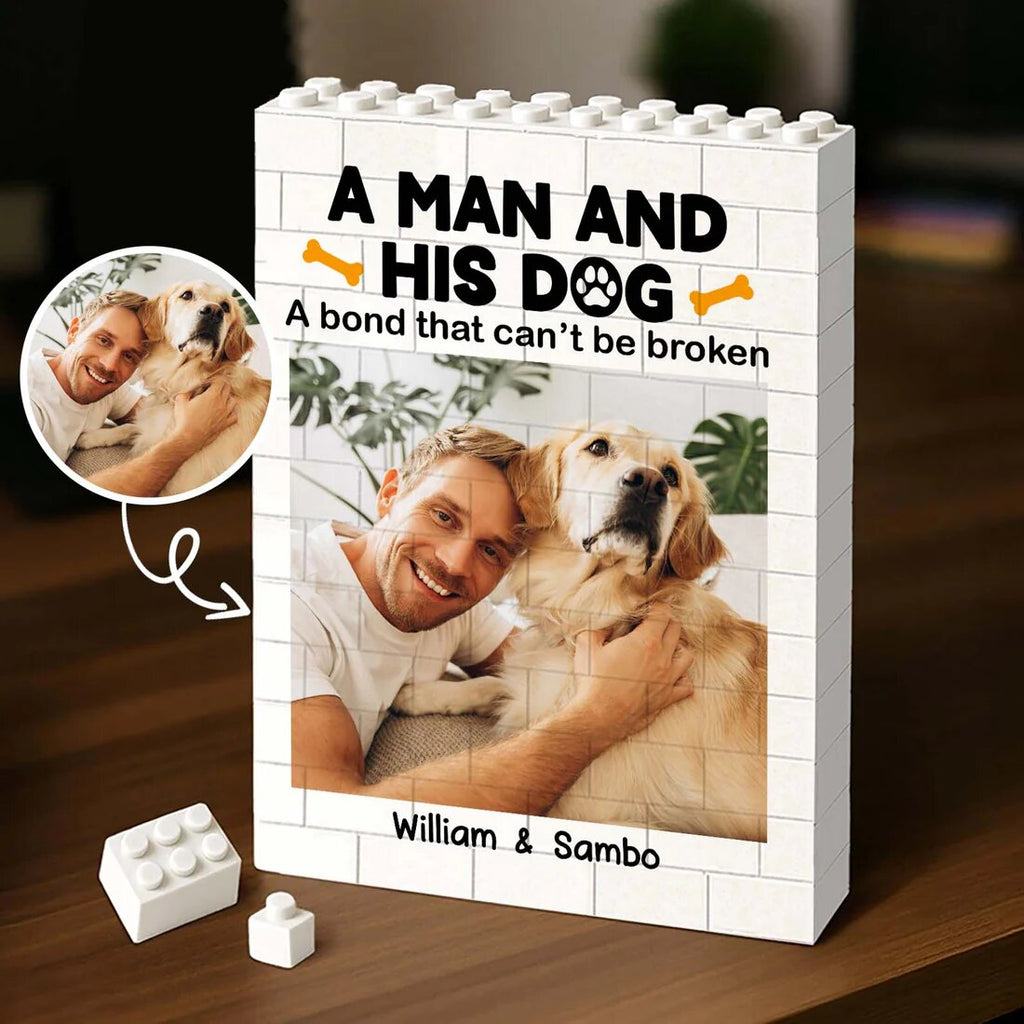 Custom Photo Building Blocks Personalized Gift for Dad HN590 - Building Blocks GradoCreations