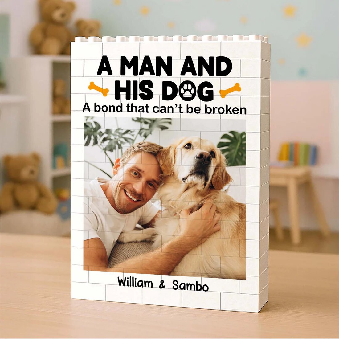 Custom Photo Building Blocks Personalized Gift for Dad HN590 - Building Blocks GradoCreations
