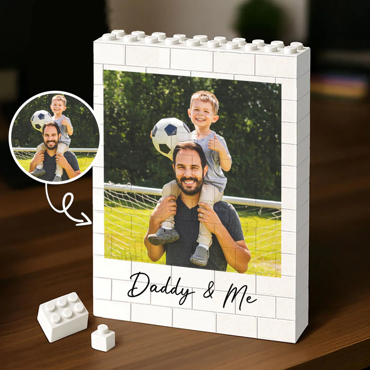 Custom Photo Building Blocks Gift for Dad Family Keepsake HN590 - Building Blocks GradoCreations