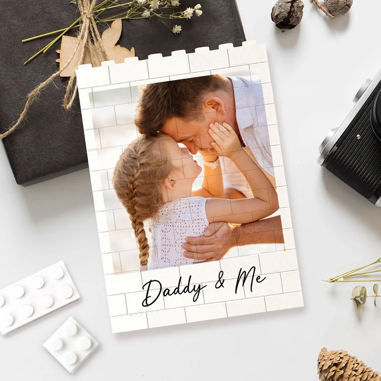 Custom Photo Building Blocks Gift for Dad Family Keepsake HN590 - Building Blocks GradoCreations