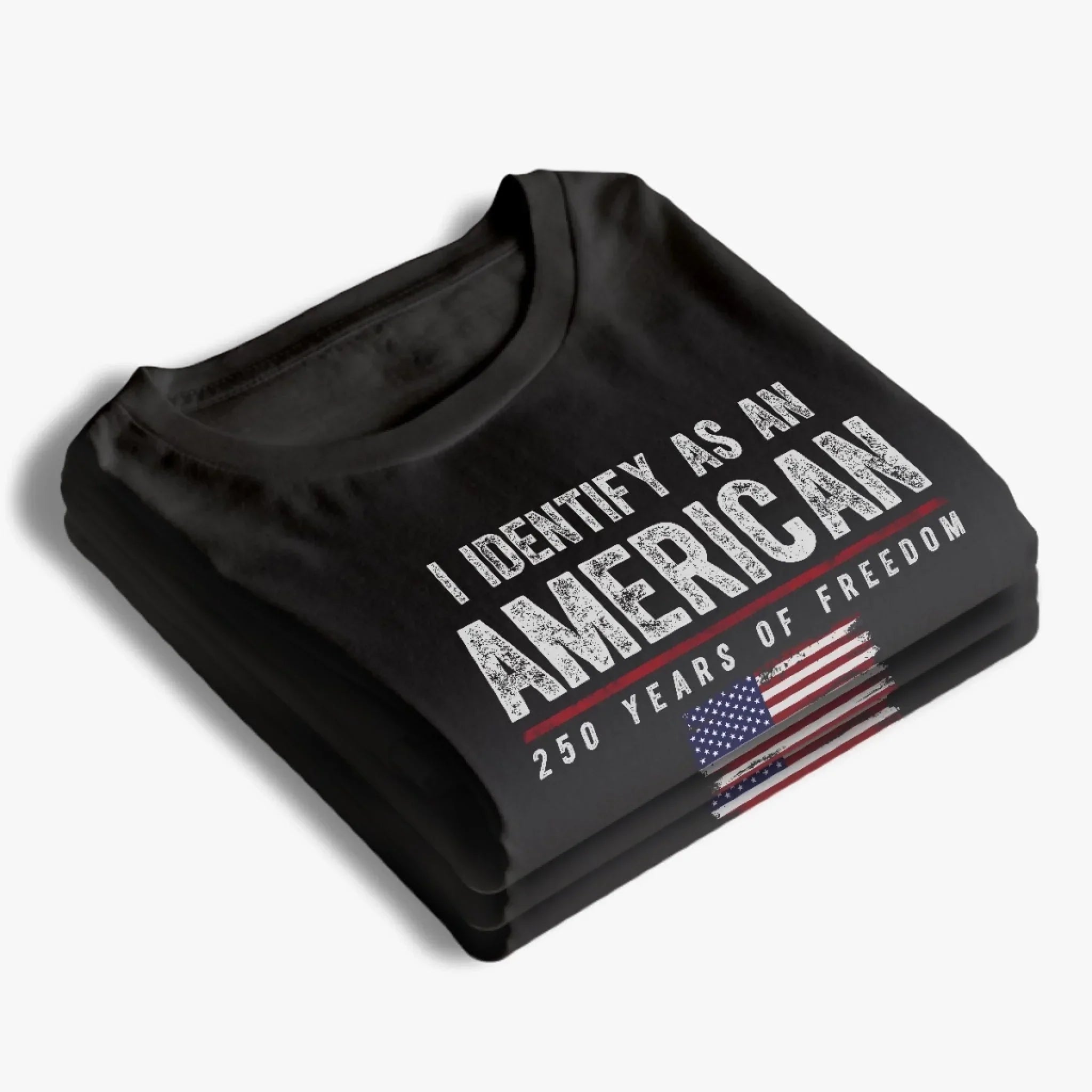 Patriotic Black Cotton Shirt I Identify As An American Gift for Independence Day