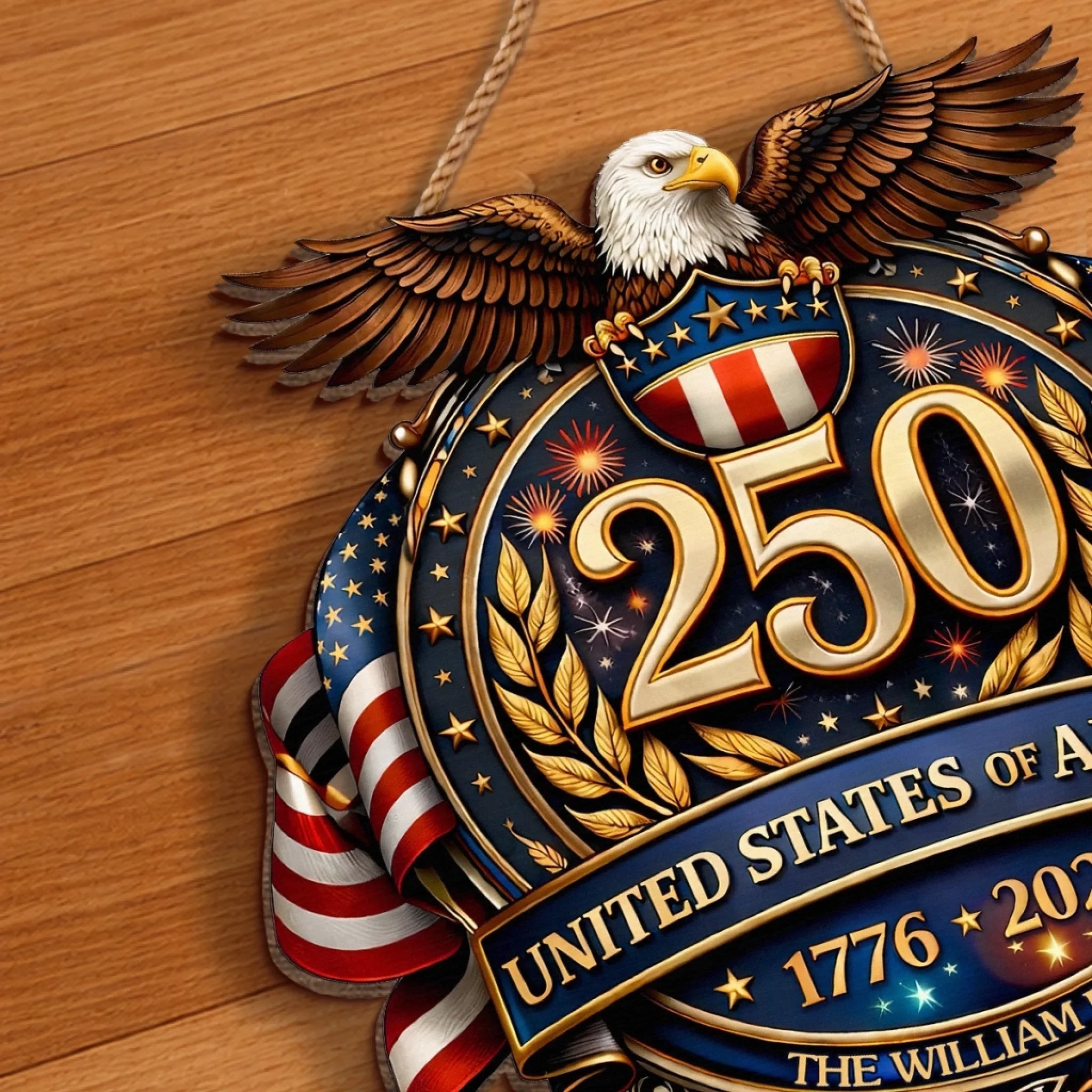 Personalized Wood Sign for America's 250th Anniversary Gift for Family