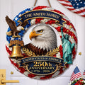 Personalized Wood Sign for America 250th Anniversary Gift for Family