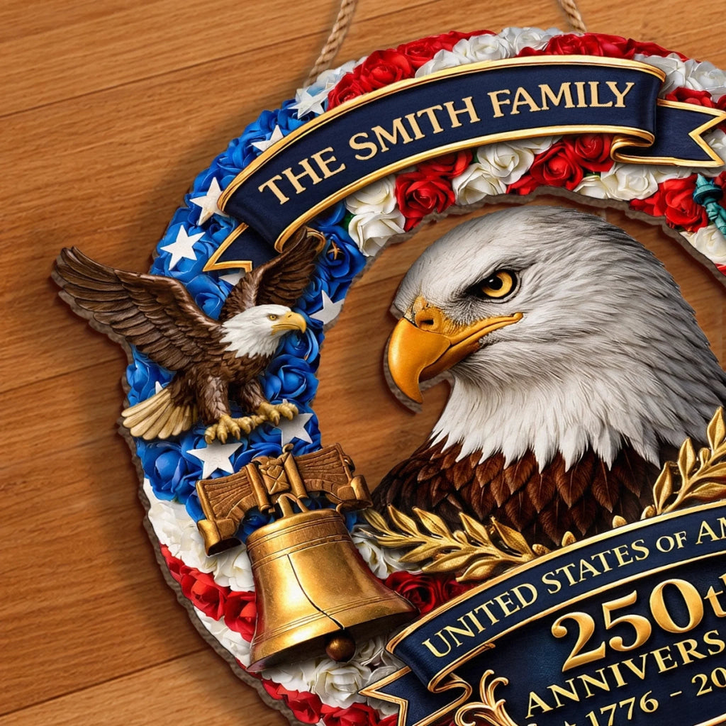 Personalized Wood Sign for America 250th Anniversary Gift for Family