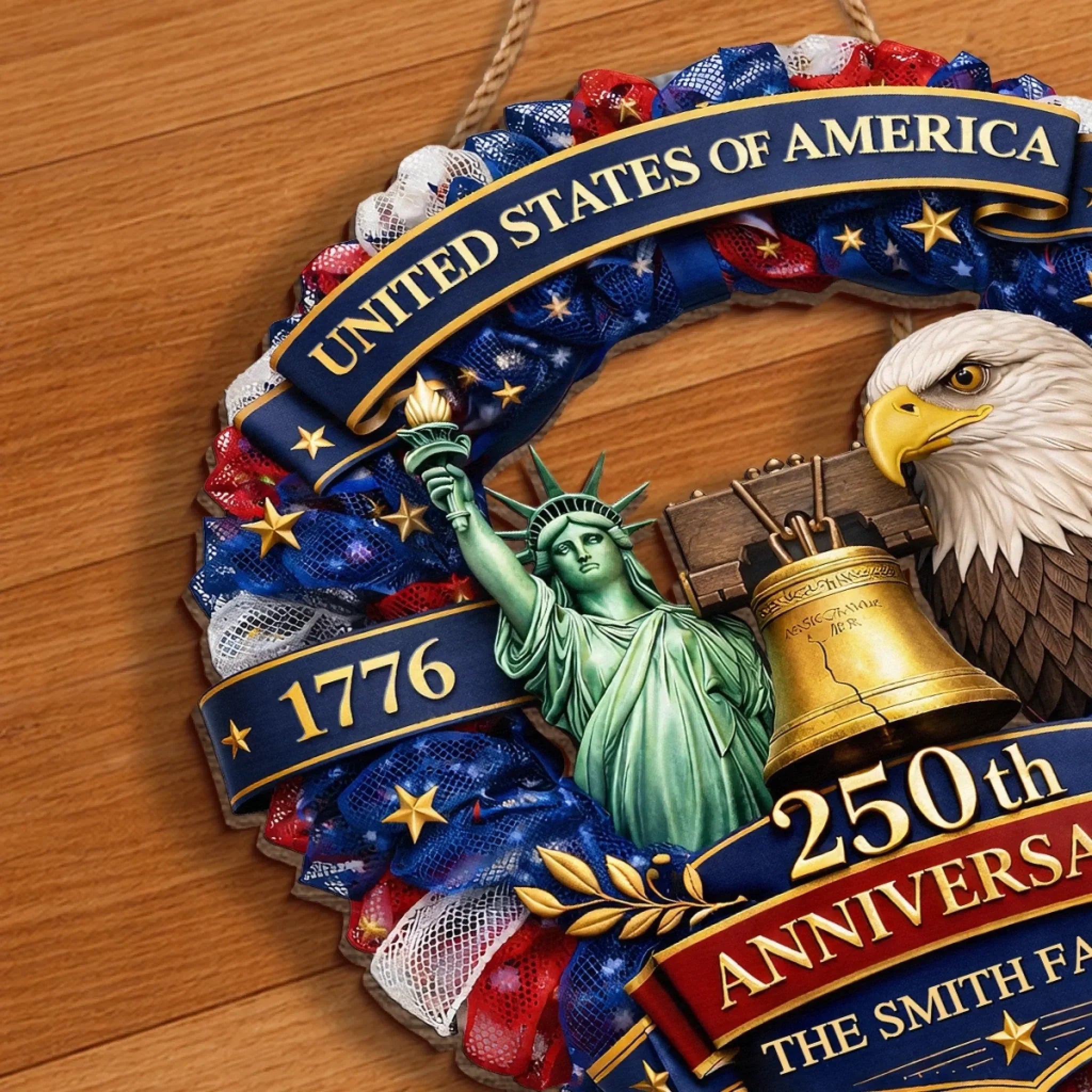 Personalized Wood Sign 250th Anniversary USA Gift for Family