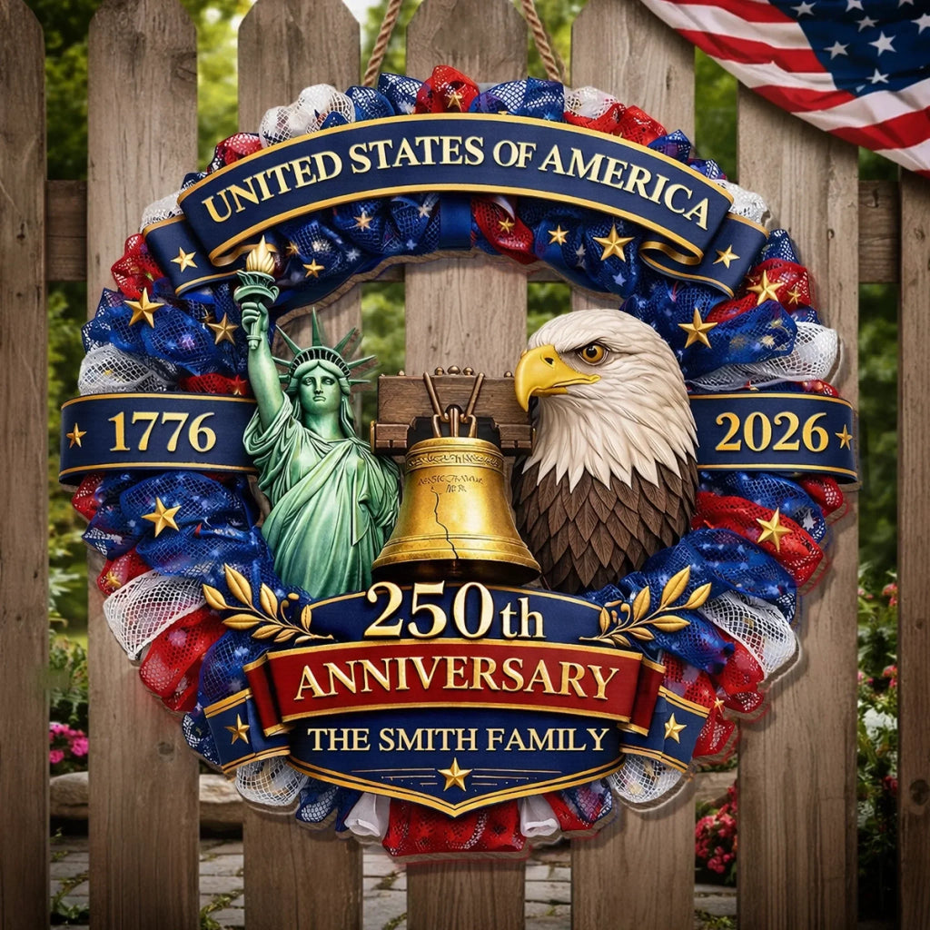 Personalized Wood Sign 250th Anniversary USA Gift for Family