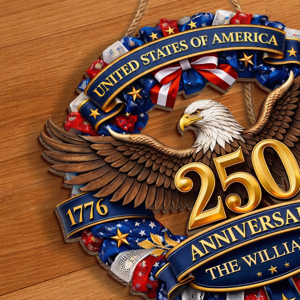 Personalized Wood Sign America 250th Anniversary Gift for Family