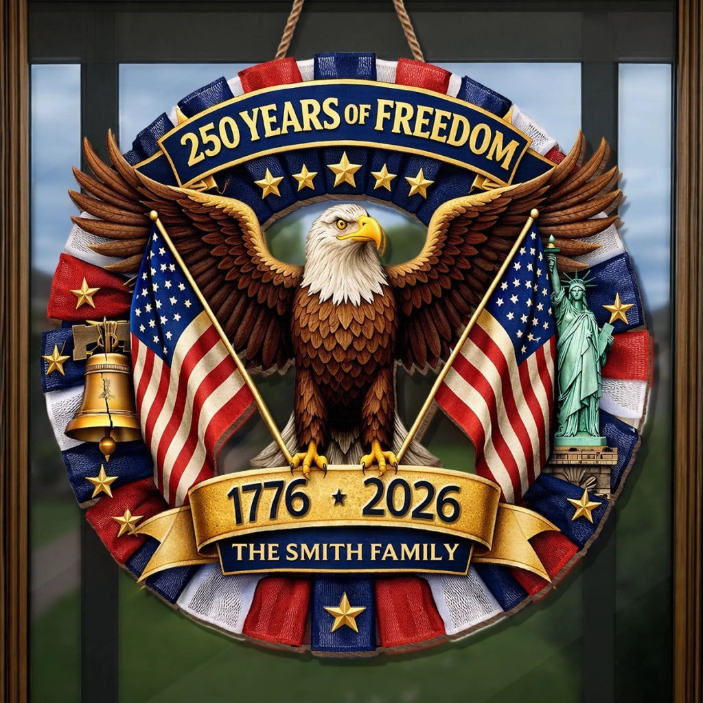 Personalized Wood Sign for America 250th Anniversary Gift for Family