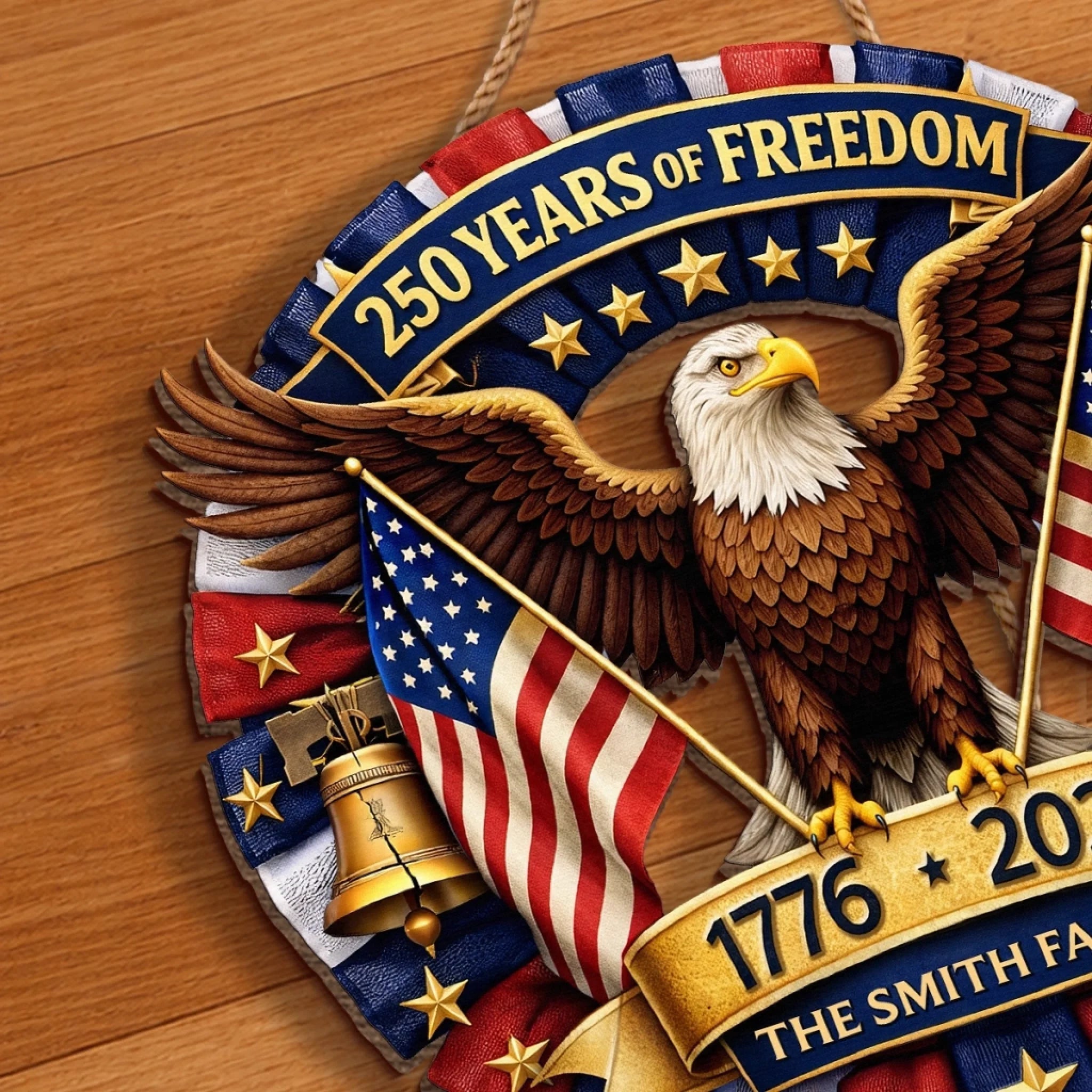 Personalized Wood Sign for America 250th Anniversary Gift for Family
