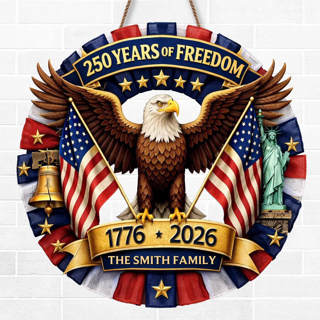Personalized Wood Sign for America 250th Anniversary Gift for Family