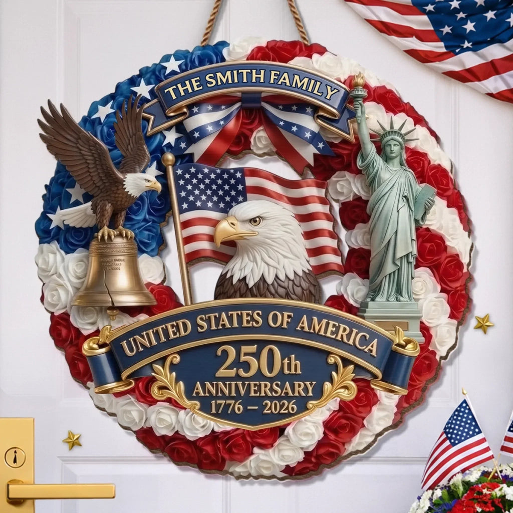 Custom Wood Sign - Personalized 250th Anniversary Gift for Family