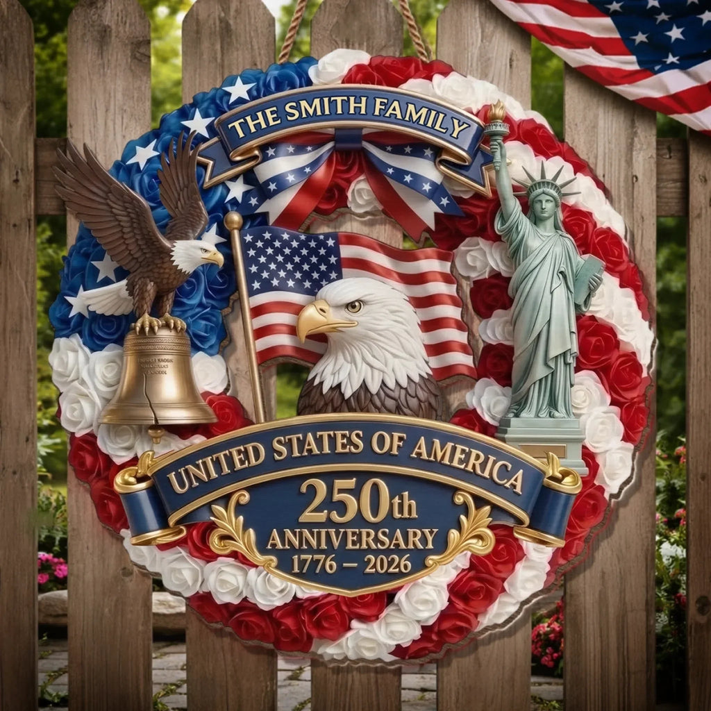 Custom Wood Sign - Personalized 250th Anniversary Gift for Family