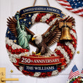 Personalized Wood Sign for America 250th Anniversary Gift for Family