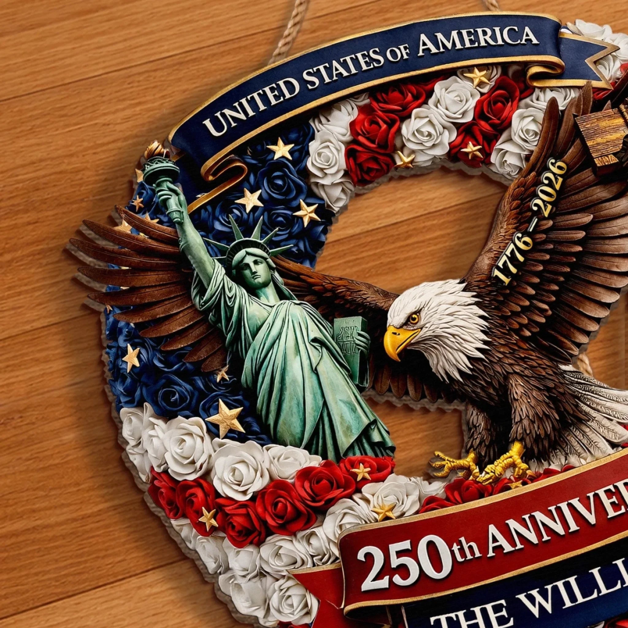 Personalized Wood Sign for America 250th Anniversary Gift for Family