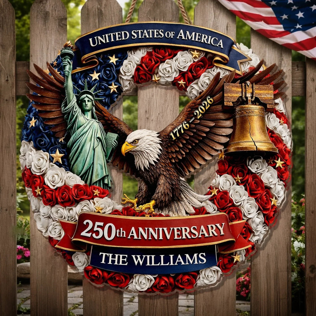 Personalized Wood Sign for America 250th Anniversary Gift for Family