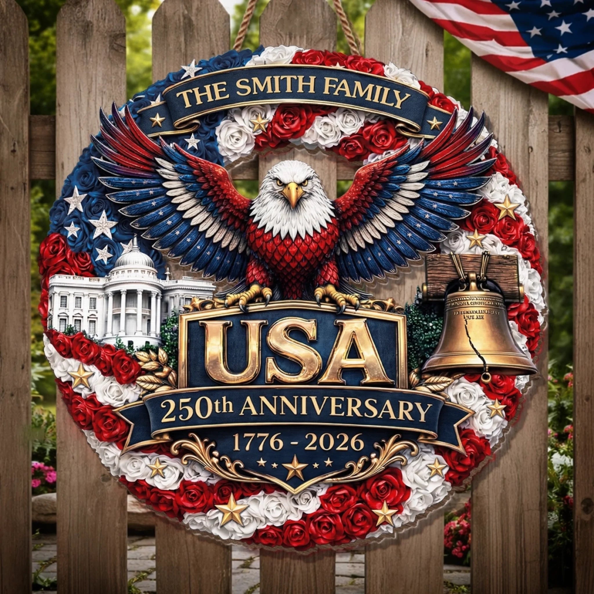 Personalized Wood Sign for America's 250th Anniversary Gift